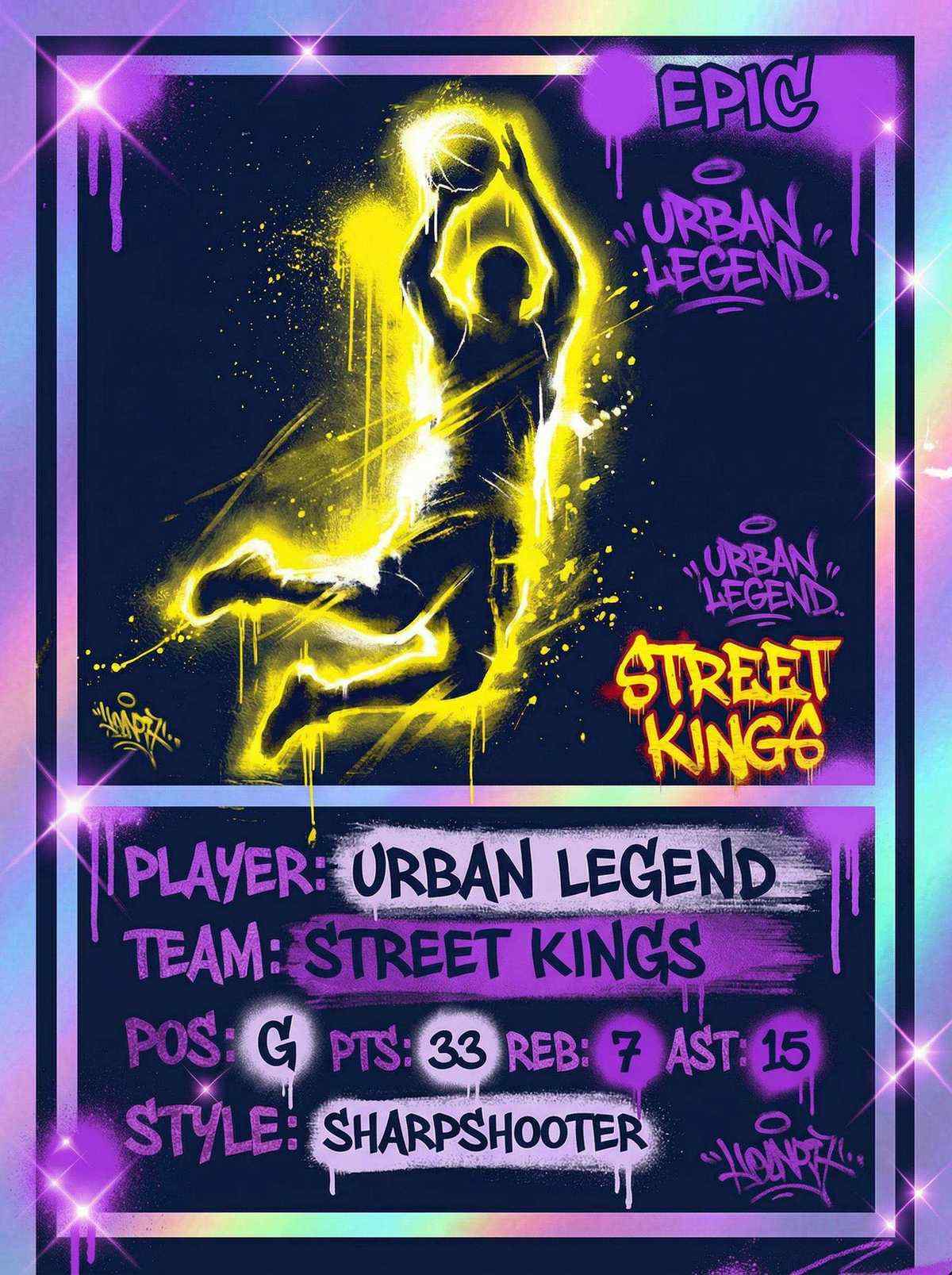 熊猫体育直播 | 史诗球星卡涂鸦风格投篮剪影