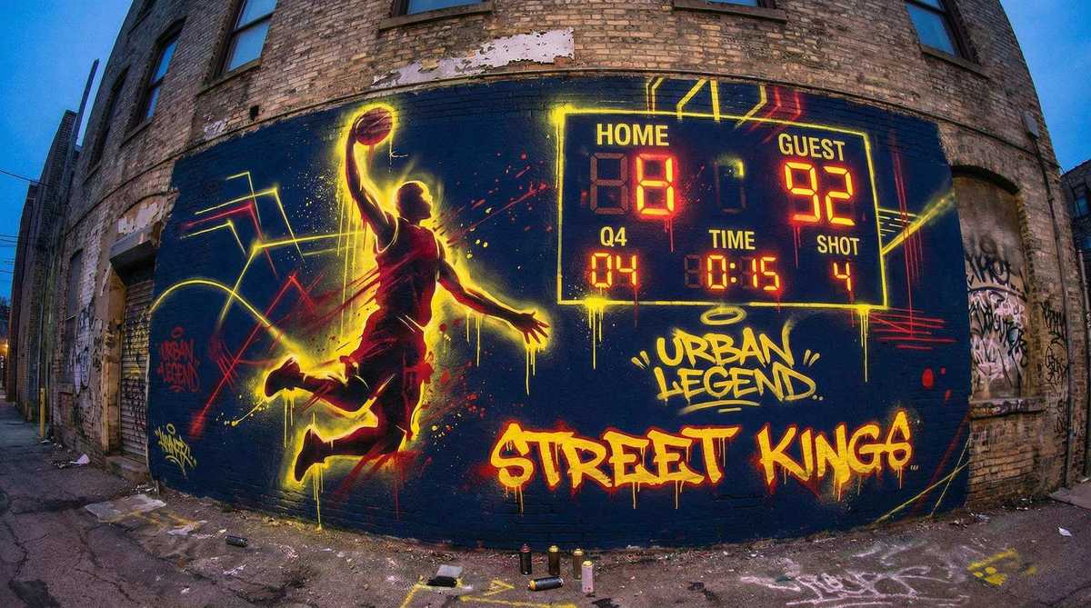 熊猫体育直播 | 湖人对阵勇士实时比分涂鸦风格