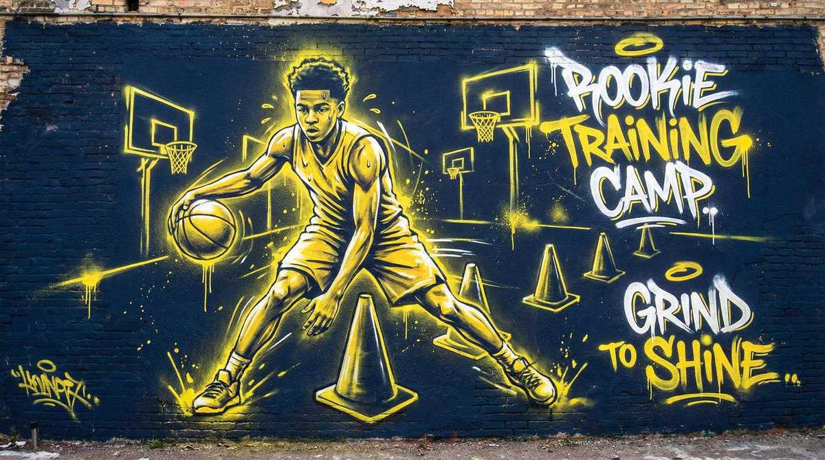 熊猫体育直播 | 篮球基础运球教学涂鸦风格